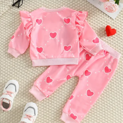 Toddler Girls Heart Print Suit - Image 3