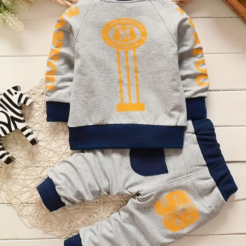 Children's Cotton Casual Zipper Coat Suit - Image 5