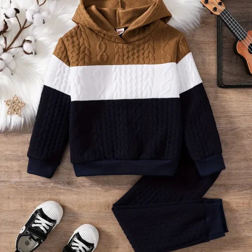 Boy's 2-Piece Casual Hoodie Knit Set - Image 3