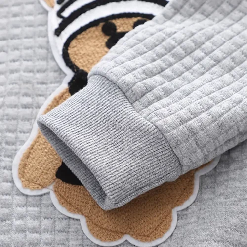 Cute 2pcs Bear Cartoon Print Outfit - Image 4