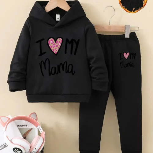 Girls' 2-Piece Autumn/Winter Comfy Hoodie