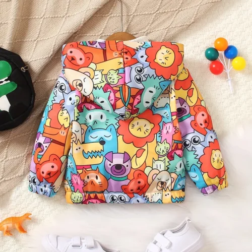 Baby Boy One Piece Hooded Fleece Jacket - Image 4