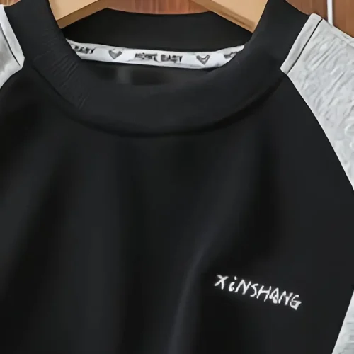 Casual Letter Print Sweatshirt Set for boys - Image 7