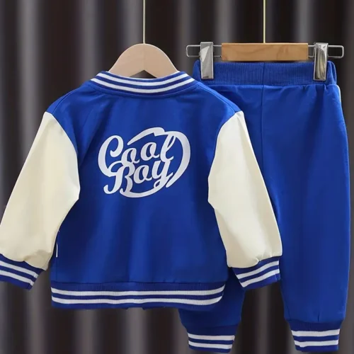 Boy's Letter Print Baseball Suit - Image 6
