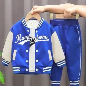 Boy's Letter Print Baseball Suit