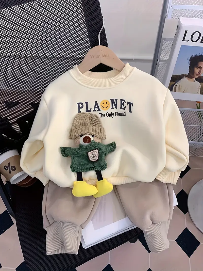Boys' Cozy Bear Sweatshirt & Joggers Set