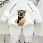 Cute 2pcs Bear Cartoon Print Outfit