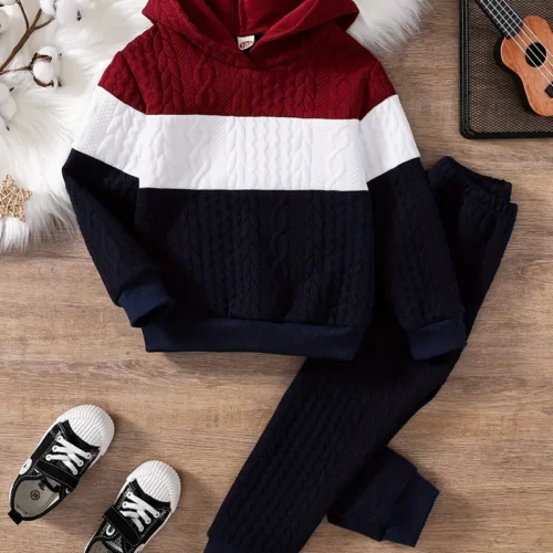 Boy's 2-Piece Casual Hoodie Knit Set - Image 8