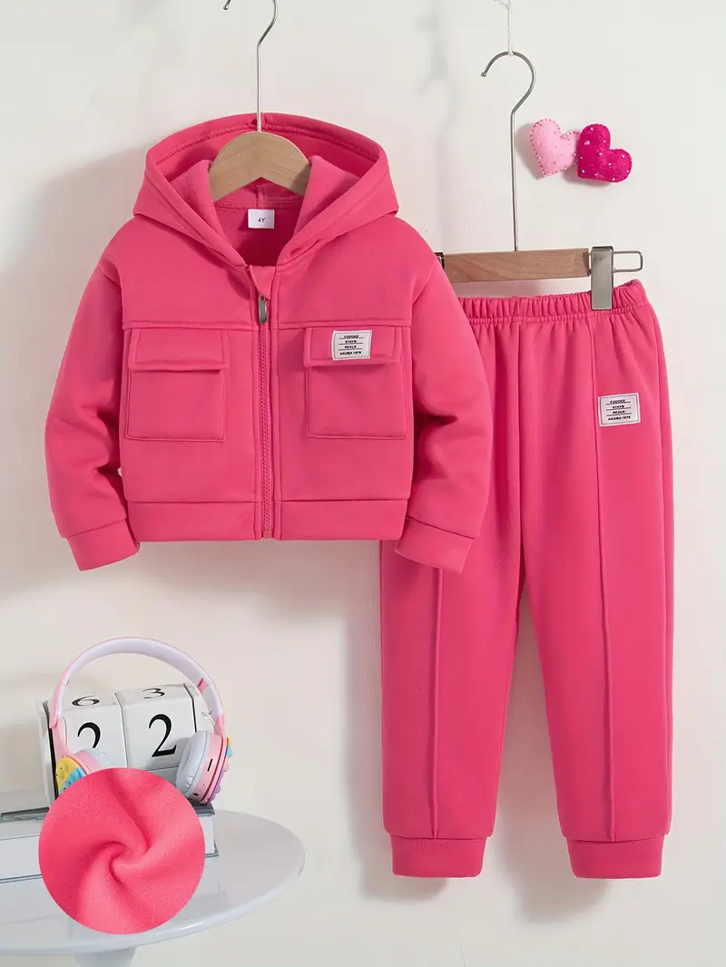 Girls' Snug Fleece Hoodie and Jogger Set