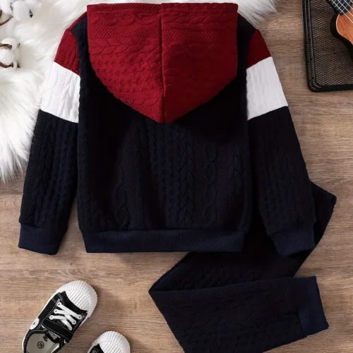 Boy's 2-Piece Casual Hoodie Knit Set - Image 7