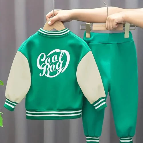 Boy's Letter Print Baseball Suit - Image 12