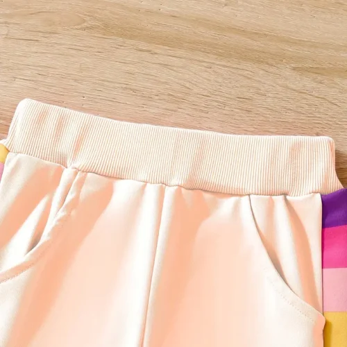 Stylish 3-Piece Rainbow-Themed Girls' Sweatshirt Set - Image 8