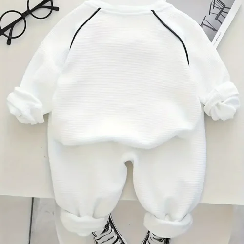 Cute 2pcs Bear Cartoon Print Outfit - Image 5