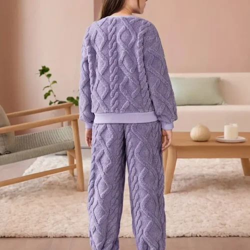 Outdoor-Ready Furry Jacquard Trousers Set - Image 6