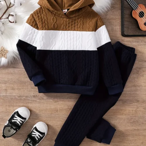 Boy's 2-Piece Casual Hoodie Knit Set - Image 6