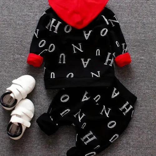 Boys Long-sleeved Letter Print Suit - Image 7