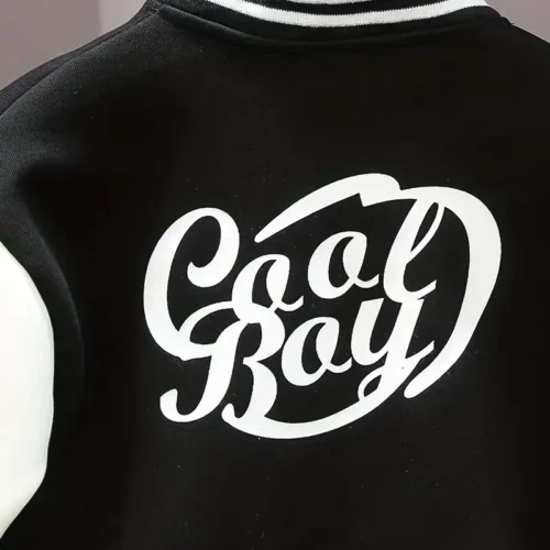 Boy's Letter Print Baseball Suit - Image 15