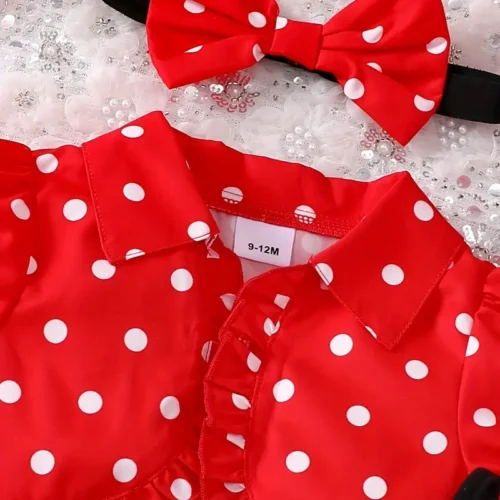 Girl's Polka Dots Pattern Outfit - Image 4