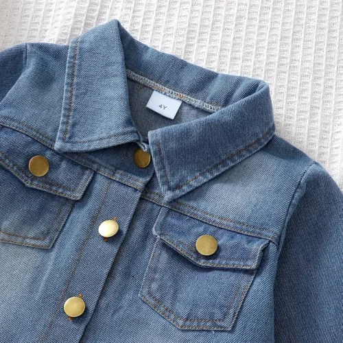 3pcs Girls' Denim Delightful Outfit Set - Image 3