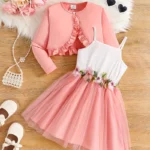 Stylish 2pcs Floral Girls' Frock