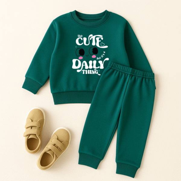 418-800x800 Green Cute Everyday Print Sweatshirt Girl's Tracksuit