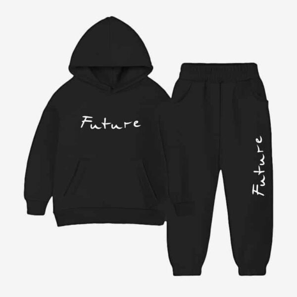 869 Kids’ Black Hoodie Tracksuit with Future Graphic