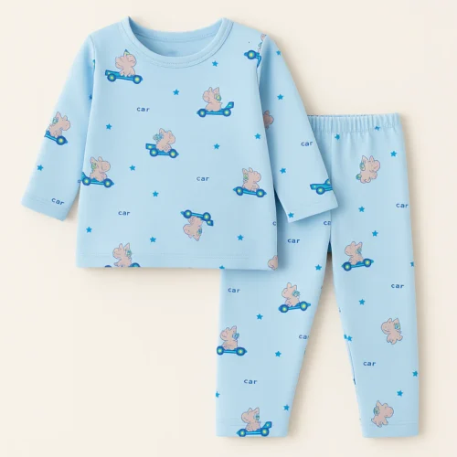 Cozy White Space Bear Baby PJ Set – Sunshine - Image 3