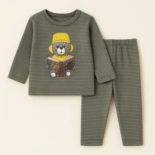 Navy Blue Space Baby Pajama Set - Image 3
