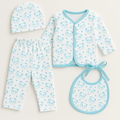 Sunshine Newborn Bunny Pink 4-Piece Full Sleeves Gift Set - Image 4