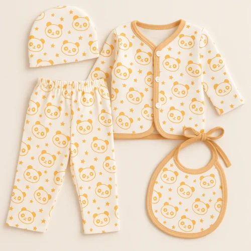 Sunshine Newborn Bunny Pink 4-Piece Full Sleeves Gift Set - Image 6