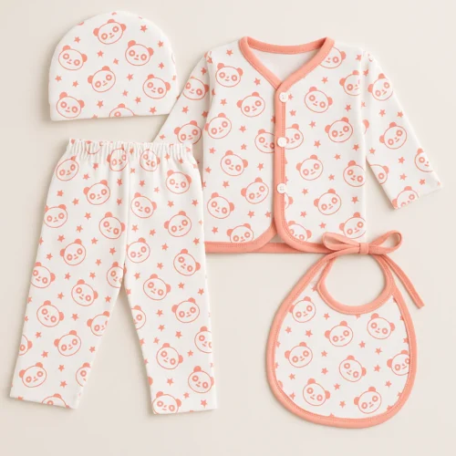 Sunshine Newborn Bunny Pink 4-Piece Full Sleeves Gift Set - Image 5