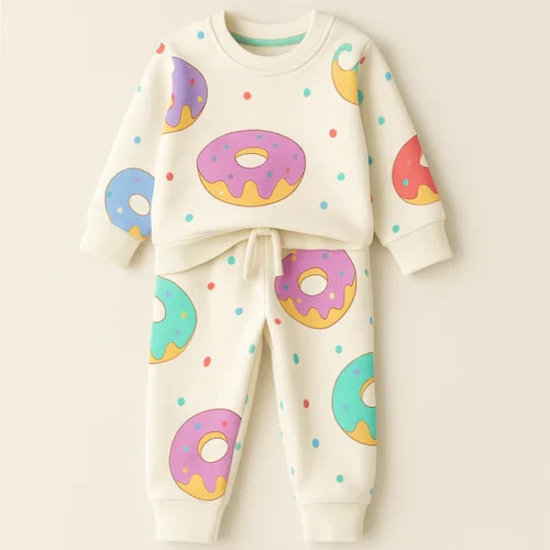 Kids’ Black Fleece Tracksuit with “Out Of This World” Print - Image 3