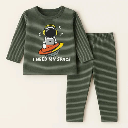 Navy Blue Space Baby Pajama Set - Image 5