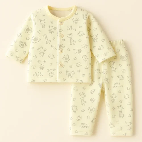 Cozy Sea Green Baby Fleece Sleepsuit – Cute Animal Design - Image 6