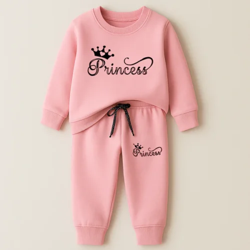 Mini Charm Light Brown “Mama’s Bestie” Kids Fleece Tracksuit - Image 7