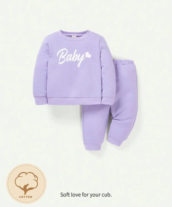 Baby Purple Cozy Plush Fleece Shirt & Trouser