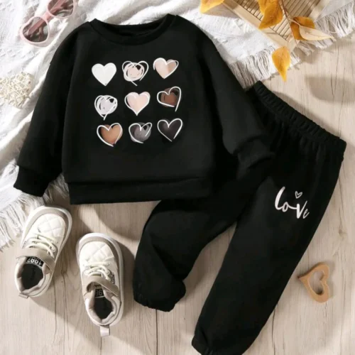 Black Heart Plush Shirt And Trouser