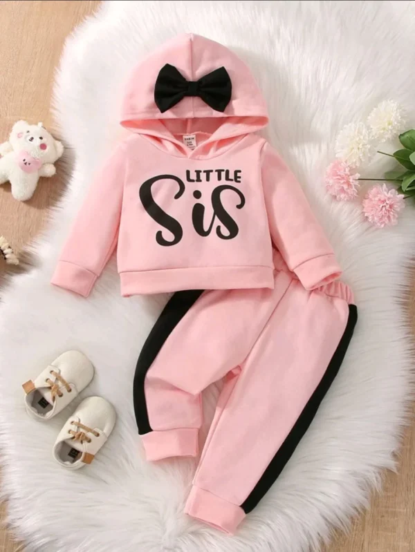 Little Sis Cozy Fleece Hoody & Pants in Soft Pink