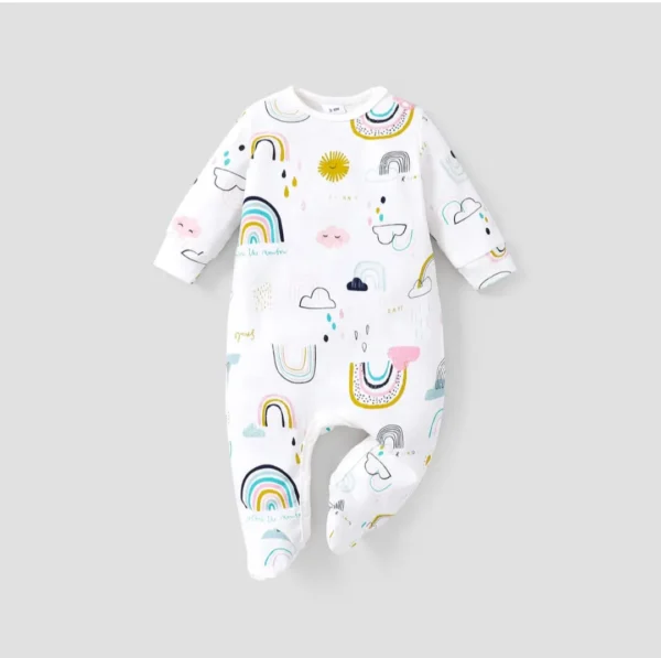 IMG-8378 Rainbow & Unicorn Printed Plush Romper