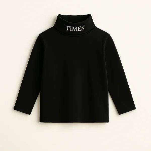 Sunshine Kids Premium Black Mock Neck Top