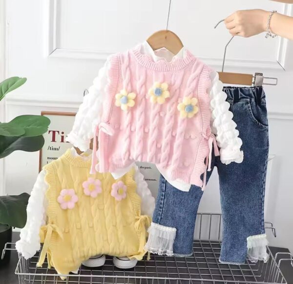 Little Lady’s 3-Piece Suit Set – Elegant & Soft