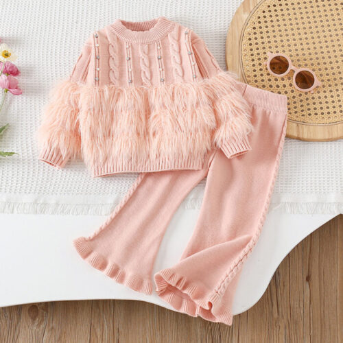 Warm & Adorable Girls 2-Piece Wool Suit - Image 3