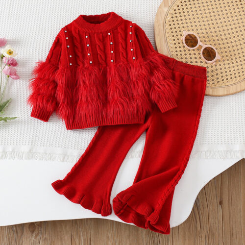 Warm & Adorable Girls 2-Piece Wool Suit - Image 4