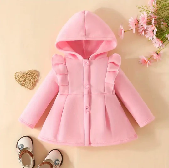 Pink Kids’ Button-Up Hoodie