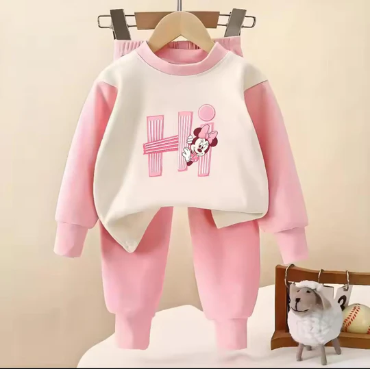 Kids’ Winter Tracksuit – Pink HI Micky