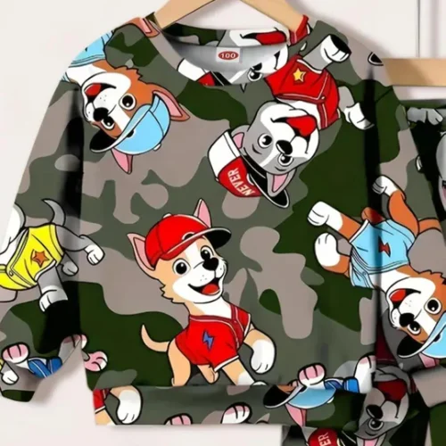 Cartoon Pups Printed Outfit - Image 3