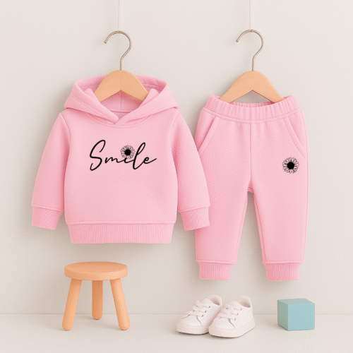 Girls Smile Print Tracksuit