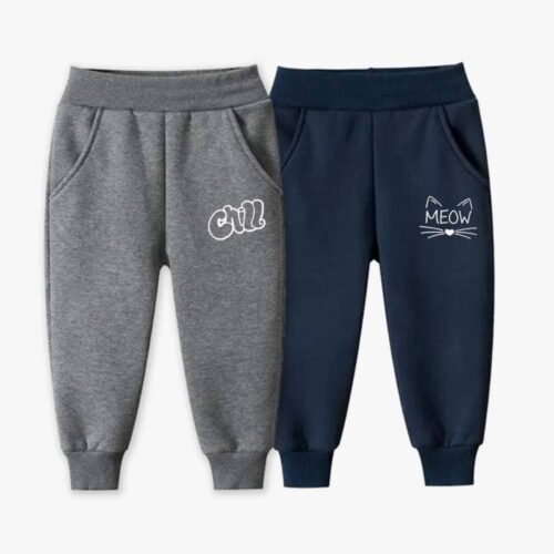 Kids’ 2-Pack Chill Meow Graphic Fleece Joggers