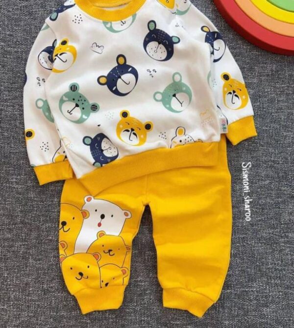 4 Cute Cartoon Print Shirt & Trouser Set