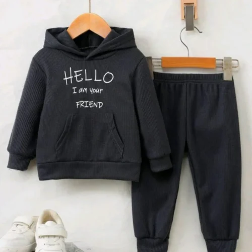 Hello Friend Blue Fleece Hoodie & Trouser